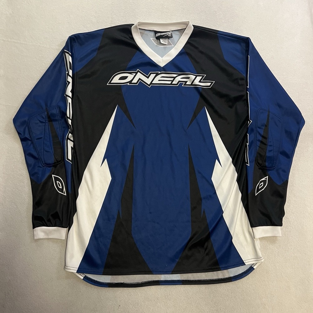 Vintage O'Neal Motocross Jersey Men's Size XL Blue Black White BMX MX Racing